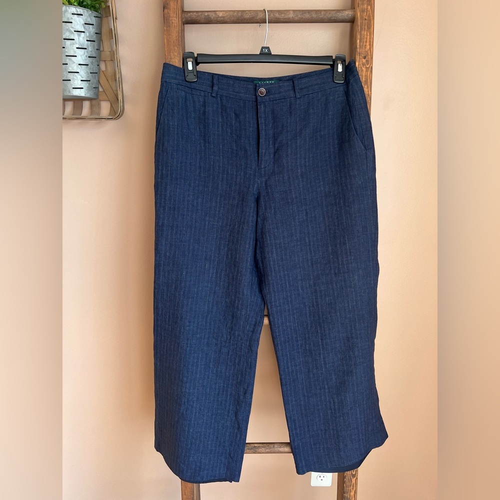 Ralph Lauren Ankle Wide Leg Linen Andover Pant